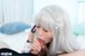 Ria kurumi sucking cock head cumming in her mouth