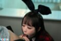 Sucking cock wearing bunny ears