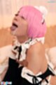 Head thrown back tongue out cum on her face