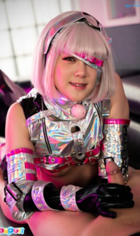 Aya Komatsu on all fours licking and sucking cock