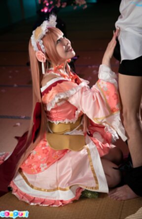 Mayu Sakurai on her knees sucking cock and cum on face