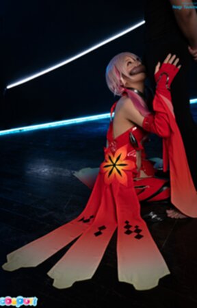 Nagi Tsukino on her knees sucking cock and cum in mouth