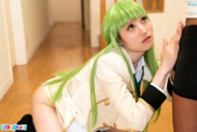 Mizuki on all fours sucking cock and cum in mouth