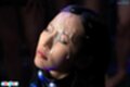 Eyes closed face upturned cum on her face