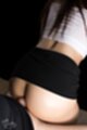 Bare ass giving assjob white slip black skirt