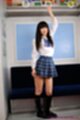Saaya sakura in uniform arm raised