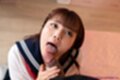 Head cocked licking cock head on her knees in kogal uniform