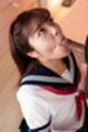 Sucking cock head looking up kogal uniform