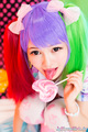 Atomi shuri licking cum holding lollipop hair in pigtails