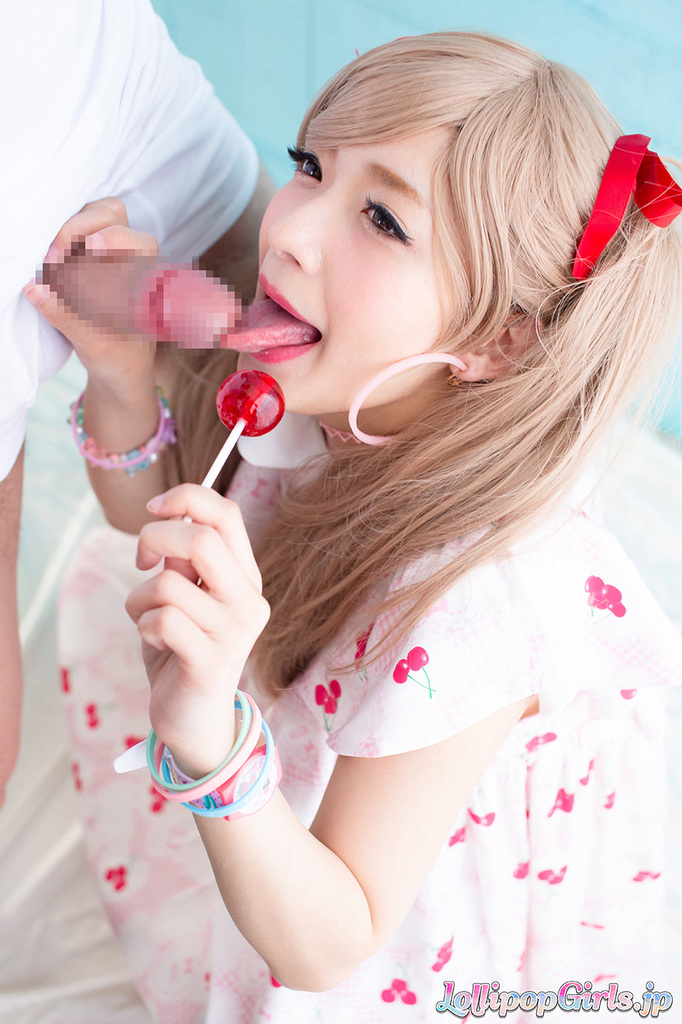 Rika mari licking cock holding lollipop