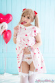 Rika mari licking lollipop raising dress exposing panties wearing stockings