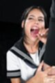 Lapiedra apolonia receiving cum in her mouth