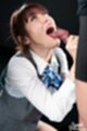Looking up licking spent cock
