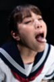 Head back mouth open tongue out cum in her mouth