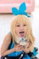 Holding glass tongue out cum in glass