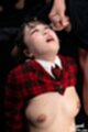 Kurumi ria receiving facial cumshot eyes closed lips parted small breasts