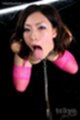 Kanno miho kneeling wearing bondage chain tongue extended wearing pink stockings