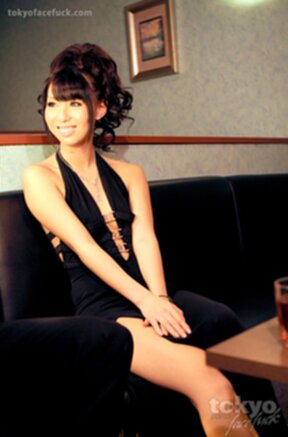 Oguri Miku strips black evening dress sucks big cock and cum in mouth