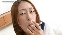 Nao licking cum from her fingers